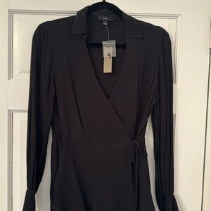 J. Crew black crepe wrap top Size 4